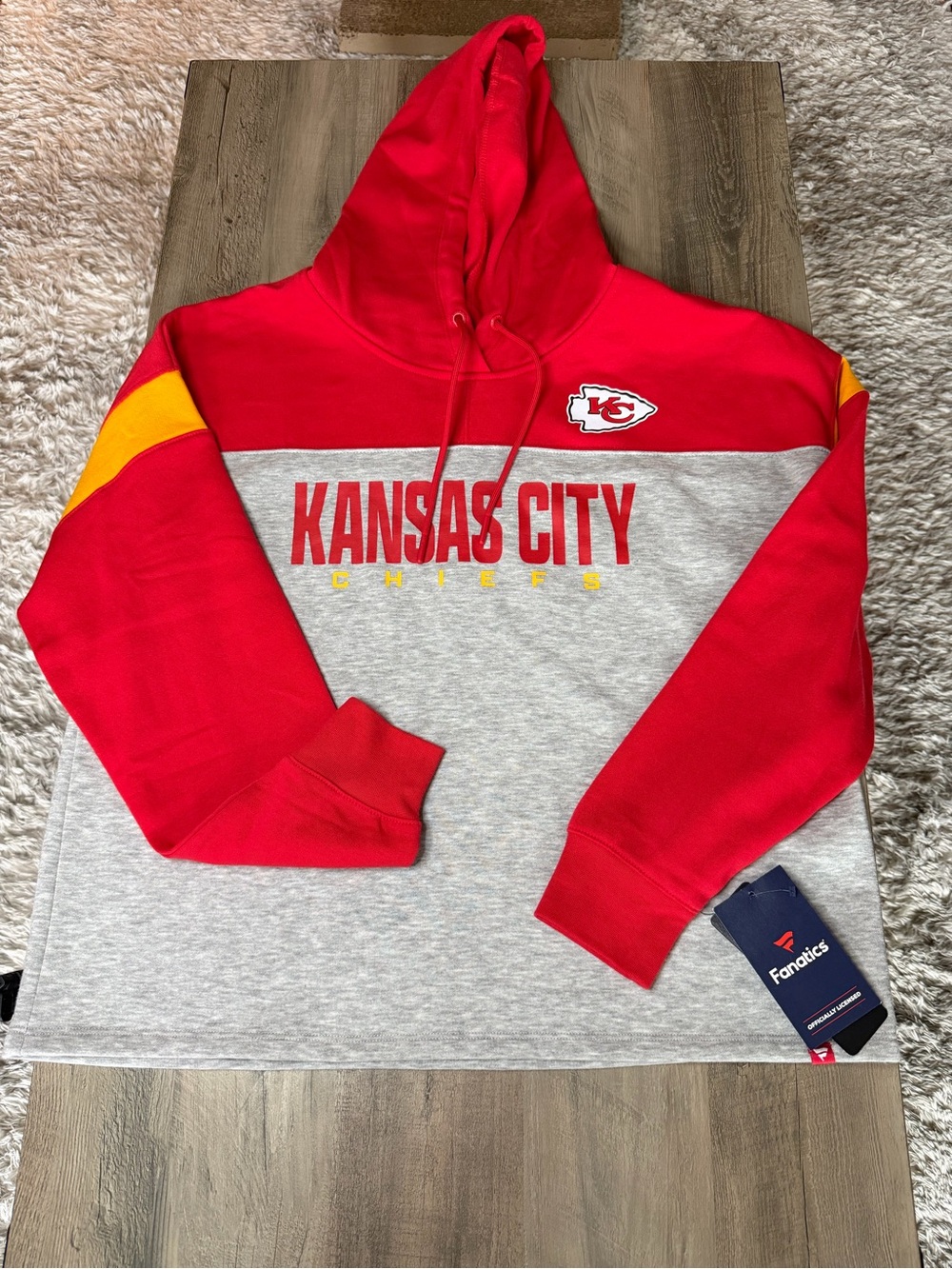 Fanatics Red and Gray Kansas City Chiefs Pullover Hoodie *Light weight*